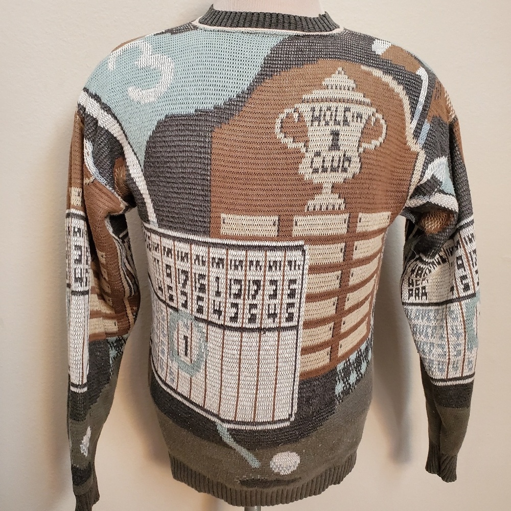 Vintage Grandpa Golf Sweater Size Large